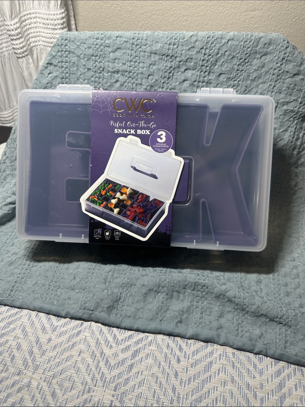 CWC Purple Snack Box with Dividers NWT